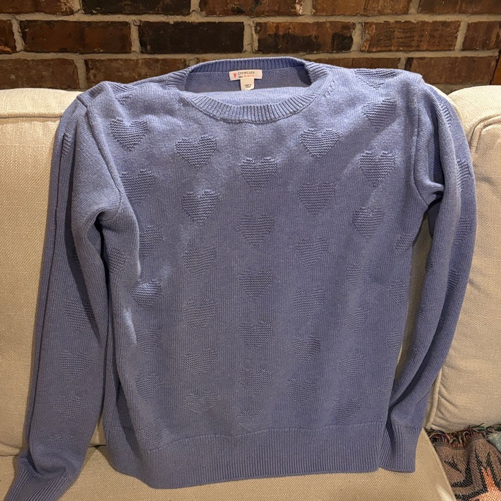 Crewcuts Blue Heart Pattern Sweater
